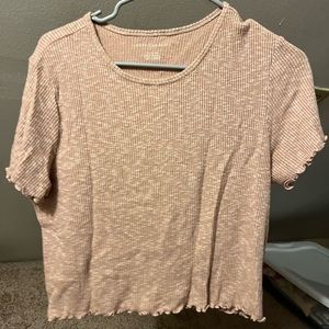 american eagle ribbed and ruffled top